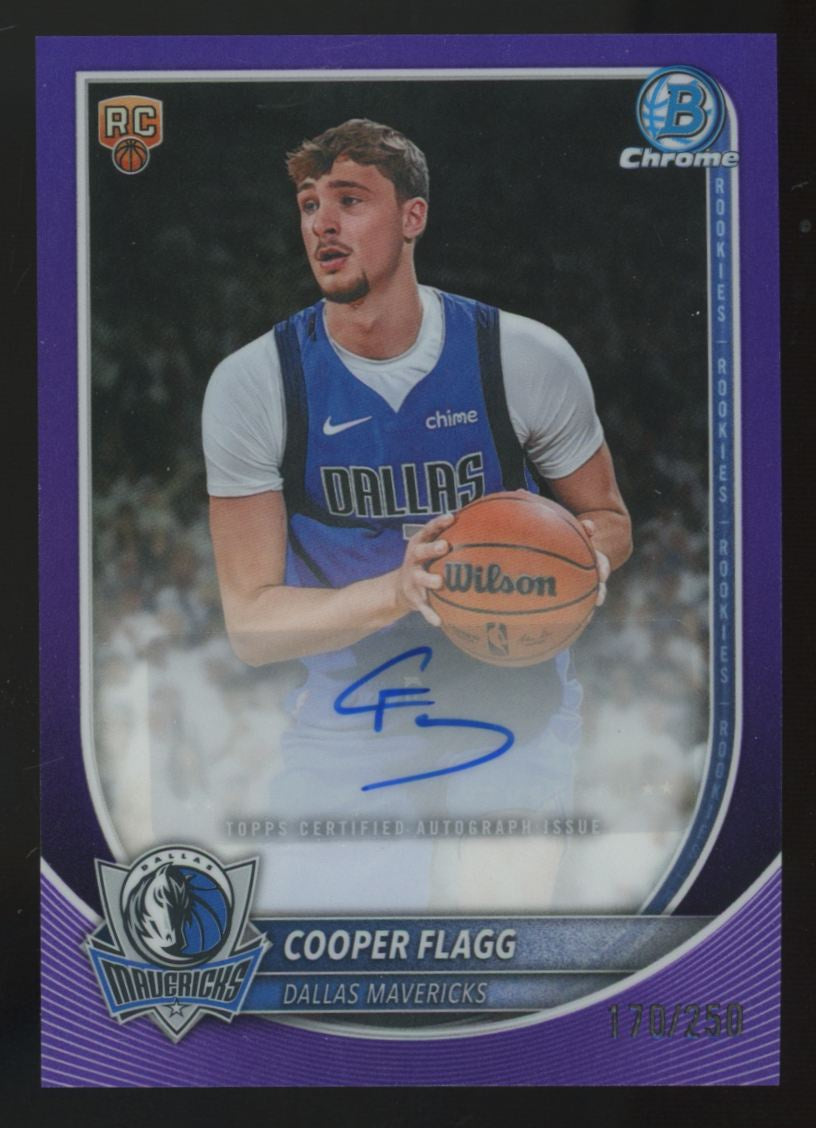 2025-26 Bowman Chrome Cooper Flagg RC Purple Auto /250 #BCA-CF