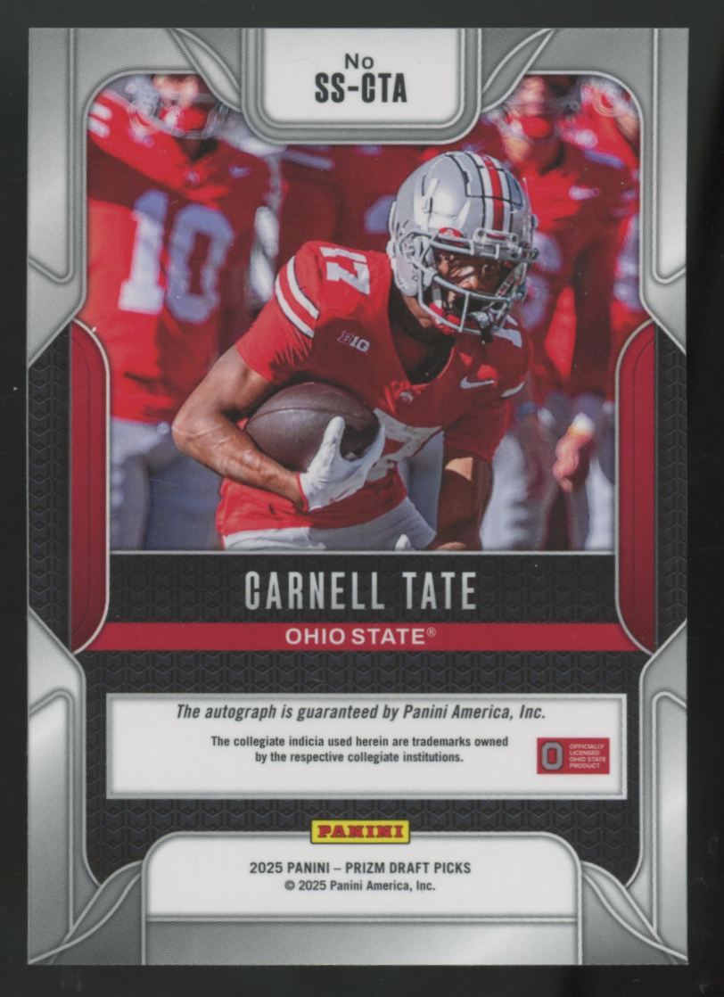 2025 Panini Prizm Draft Carnell Tate Rated Prospect Sensational Auto #SS-CTA