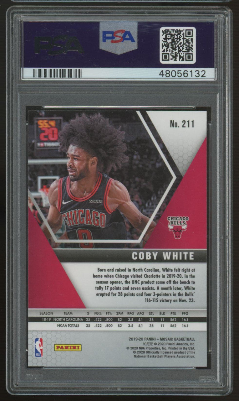 2019/20 Mosaic Coby White RC #211 PSA 10