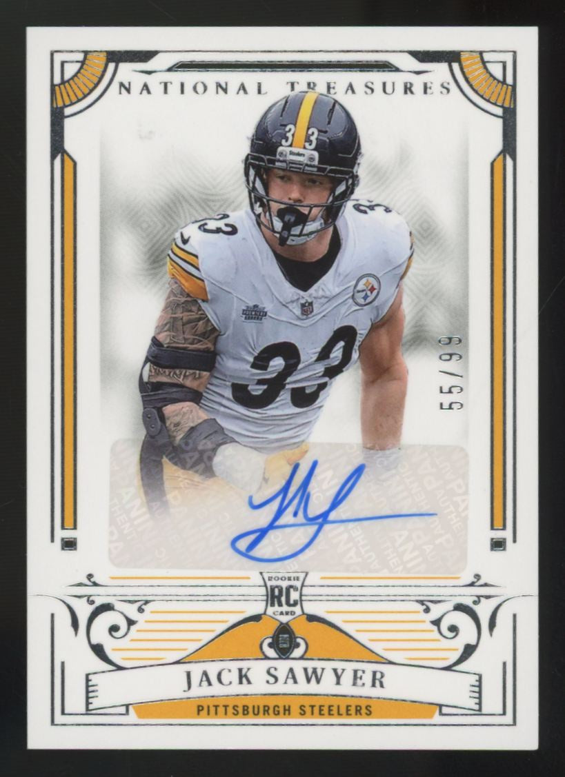 2025 Panini National Treasures Jack Sawyer RC Auto /99 #102