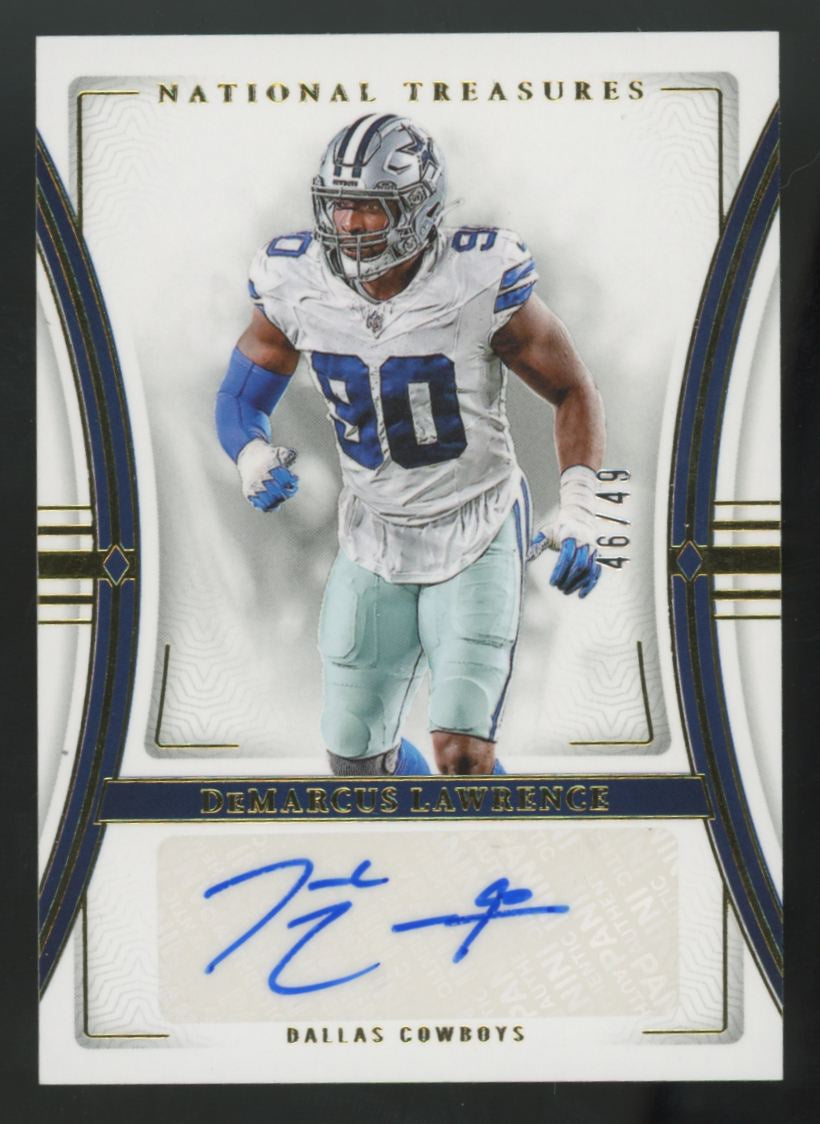 2023 Panini National Treasures DeMarcus Lawrence Gold Auto /49 #SIG-DLE