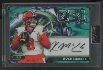 2024 Wild Card QB1 Kyle McCord RC Green Raywave Auto /4