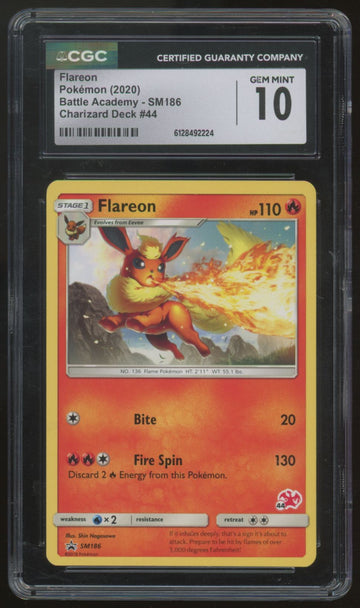 2020 Pokemon Flareon Battle Academy Promo #SM186 CGC 10