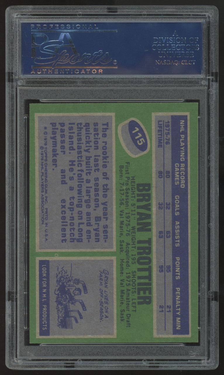 1976-77 Topps Bryan Trottier RC #115 PSA 8
