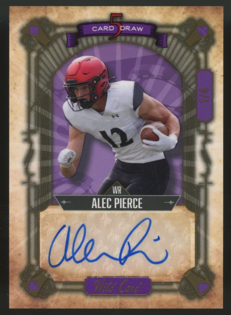 2022 Wild Card 5 Card Draw Alec Pierce RC Auto /4 #5CDCN-2