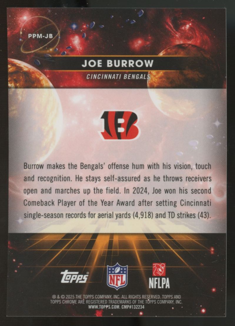 2025 Topps Chrome Cosmic Joe Burrow Planetary Pursuit Mercury SSP #PPM-JB