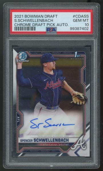 2021 Bowman Chrome Draft Spencer Schwellenbach 1st Auto #CDA-SS PSA 10