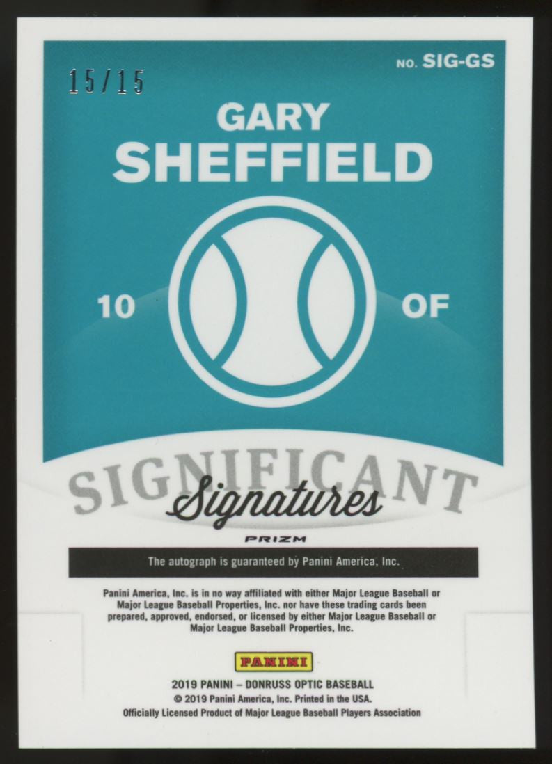 2019 Donruss Optic Gary Sheffield Significant Signatures Auto /15 #SIG-GS