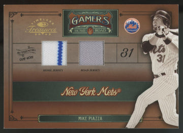 2005 Timeless Treasures Mike Piazza Gamers Home & Road Dual Patch /50 #G-49