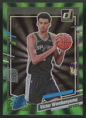 2023-24 Donruss Victor Wembanyama RC Rated Rookie Green Laser Holo #220