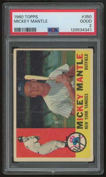 1960 Topps Mickey Mantle #350 PSA 2