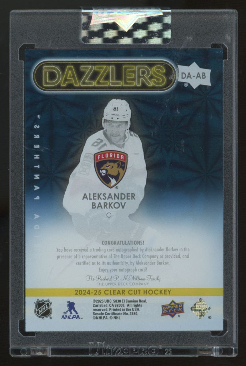 2024-25 UD Clear Cut Aleksander Barkov Dazzlers Auto SP #DA-AB