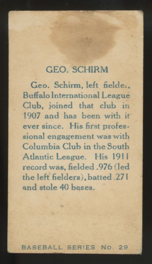 1912 C46 Imperial George Schirm #29 VG - VG/EX