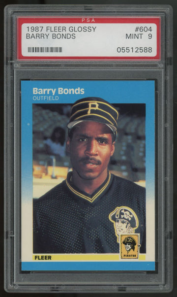 1987 Fleer Glossy Barry Bonds RC #604 PSA 9 *588