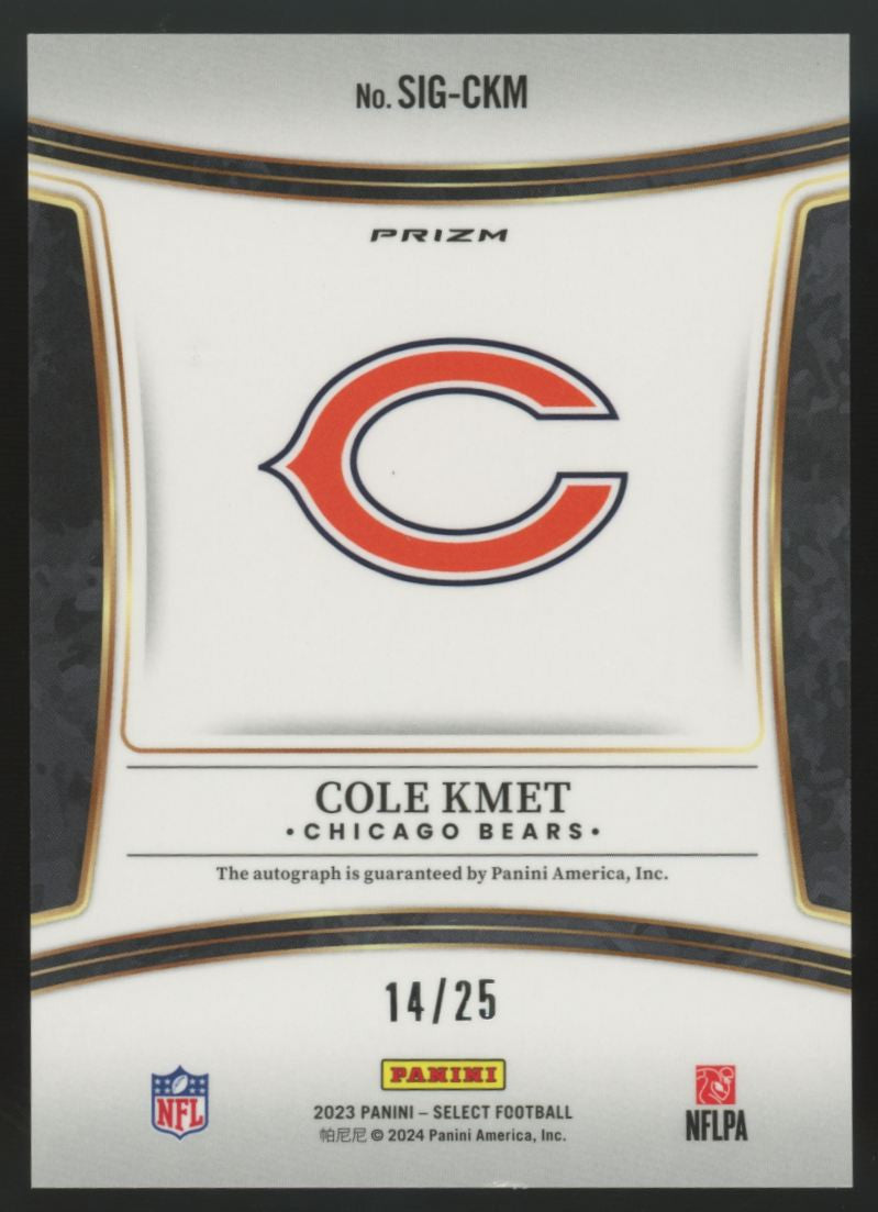 2023 Panini Select Cole Kmet Tie-Dye Auto /25 #SIG-CKM