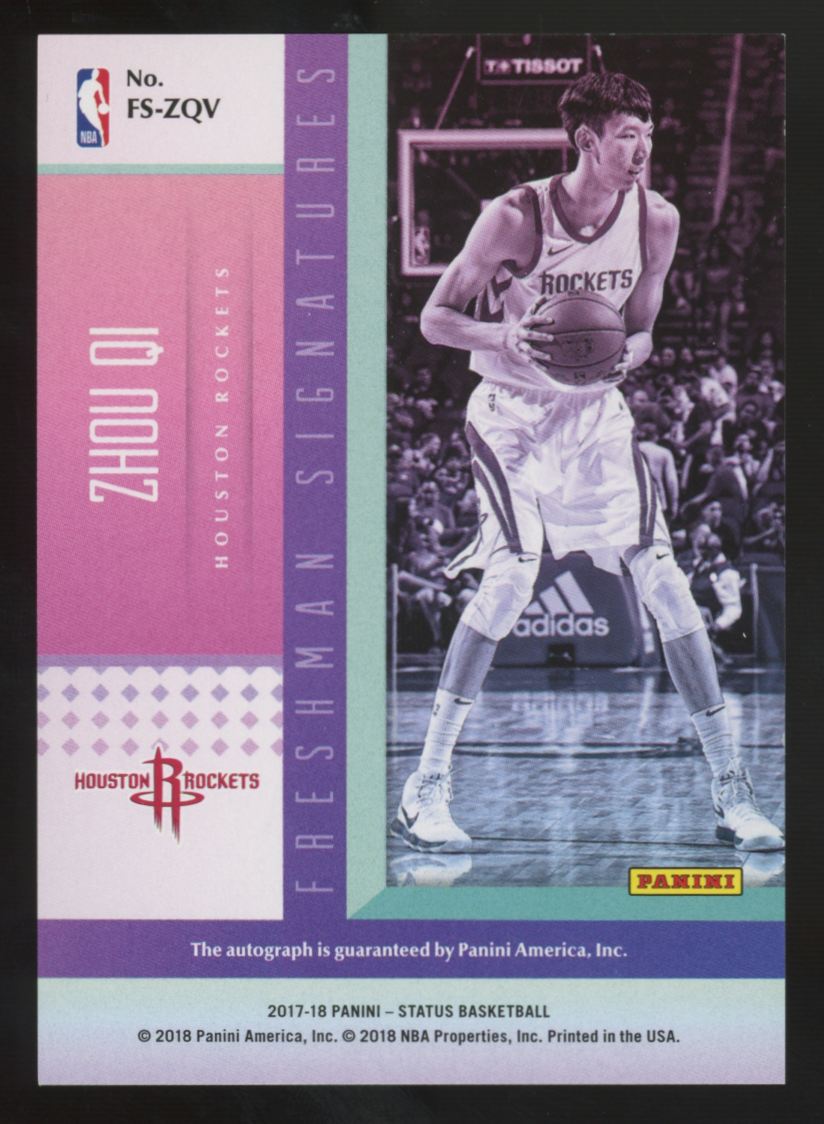 2017-18 Panini Status Zhou Qi RC Freshman Signatures Auto /149 #FS-ZQV