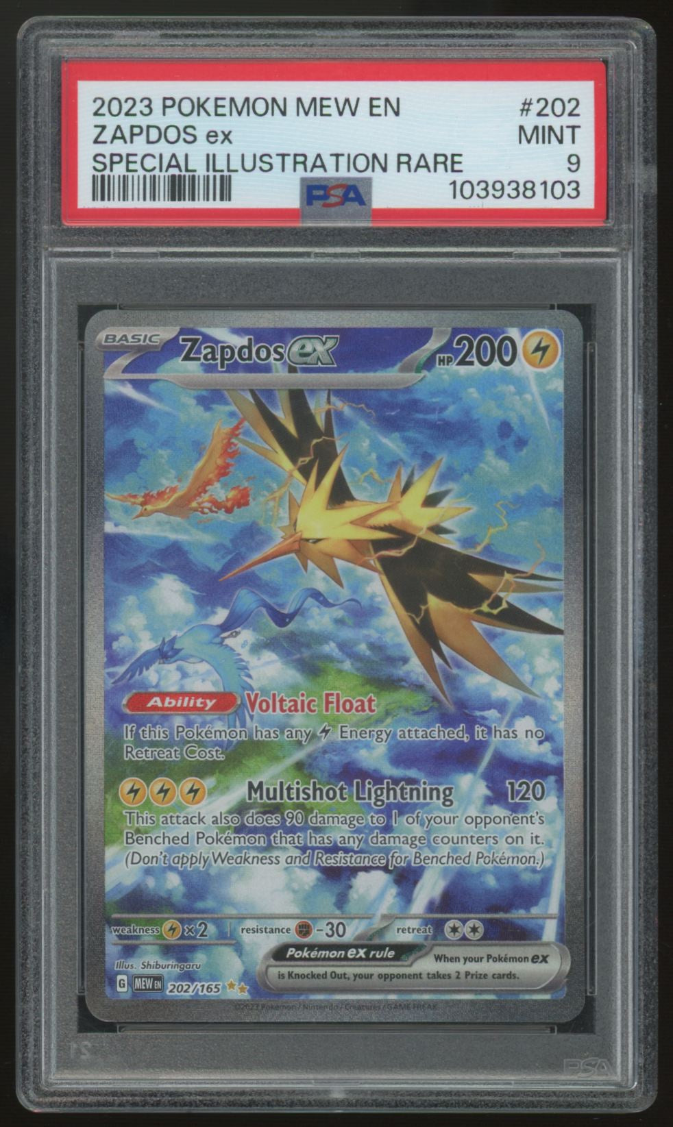2023 Pokemon Zapdos 151 Special Illustration Rare #202 PSA 9