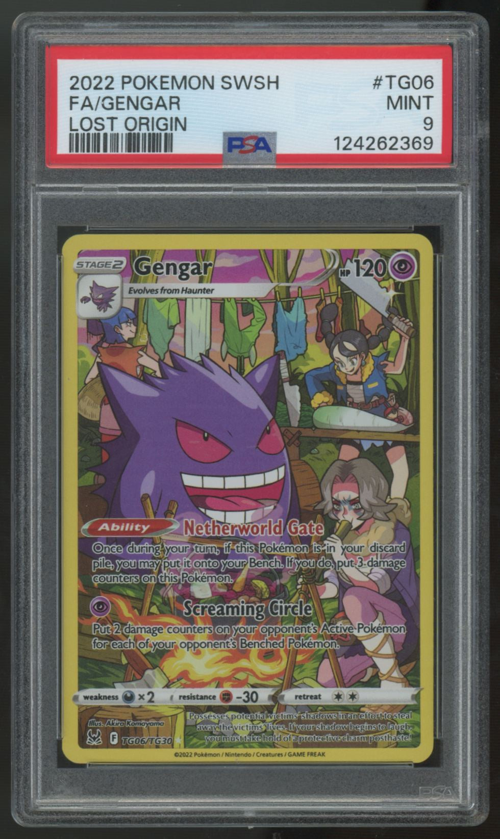 2022 Pokemon Gengar Lost Origin Full Art #TG06 PSA 9 (C)