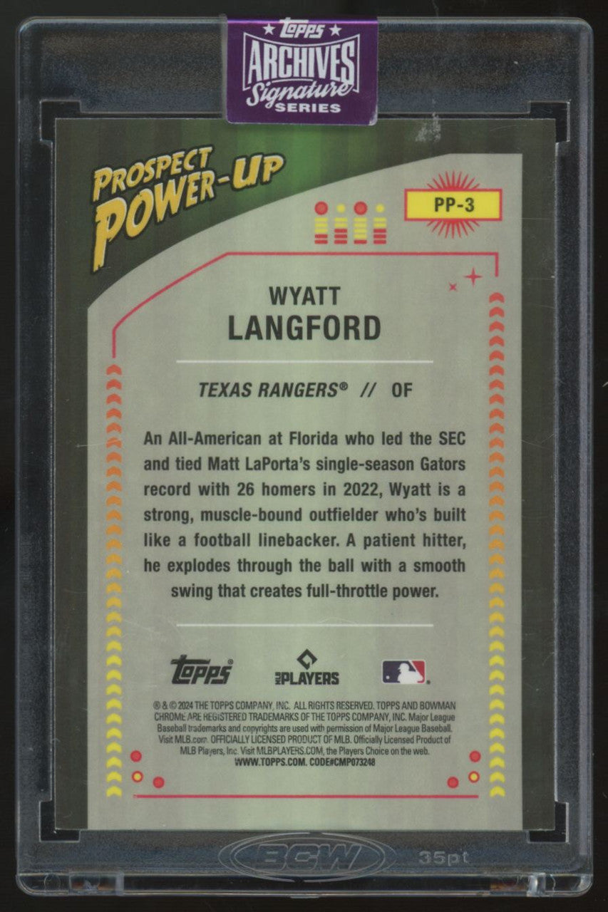 2025 Topps Archives Signature Series Wyatt Langford Auto /60 #PP-3