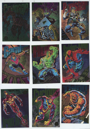 1994 Fleer Marvel Universe Power Blast Complete Set (9) NM
