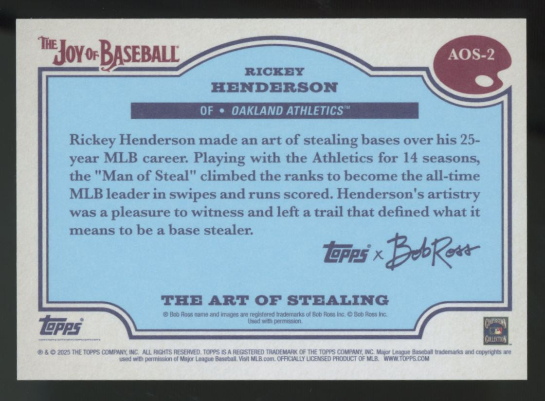2025 Topps-Bob Ross Rickey Henderson The Art Of Stealing SSP #AOS-2