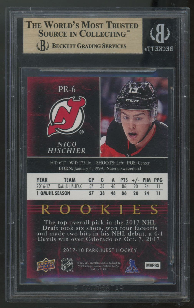 2017-18 Parkhurst Nico Hischier RC Red #PR-6 BGS 9.5