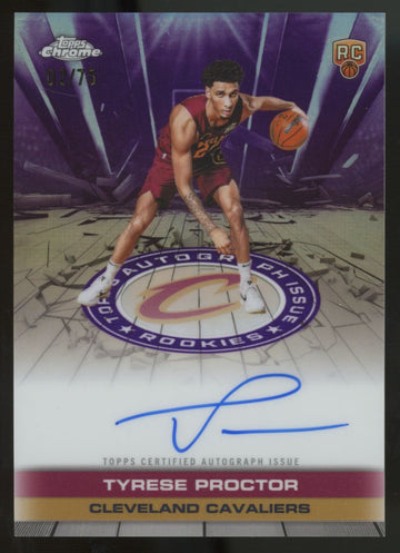 2025-26 Topps Chrome Tyrese Proctor RC Purple Refractor Auto /75 #TAIR-TP