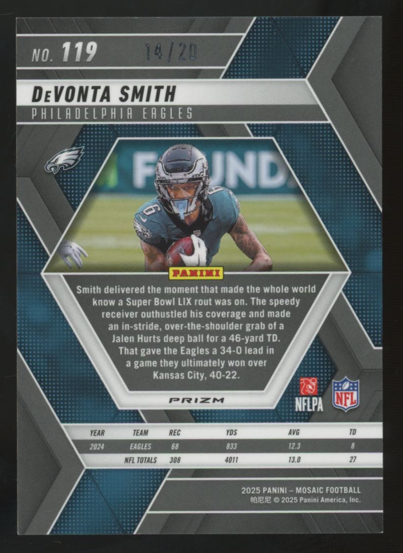 2025 Panini Mosaic DeVonta Smith Choice Cherry Blossom /20 #119