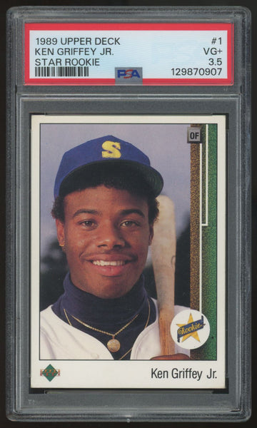 1989 Upper Deck Ken Griffey Jr. RC Star Rookie #1 PSA 3.5