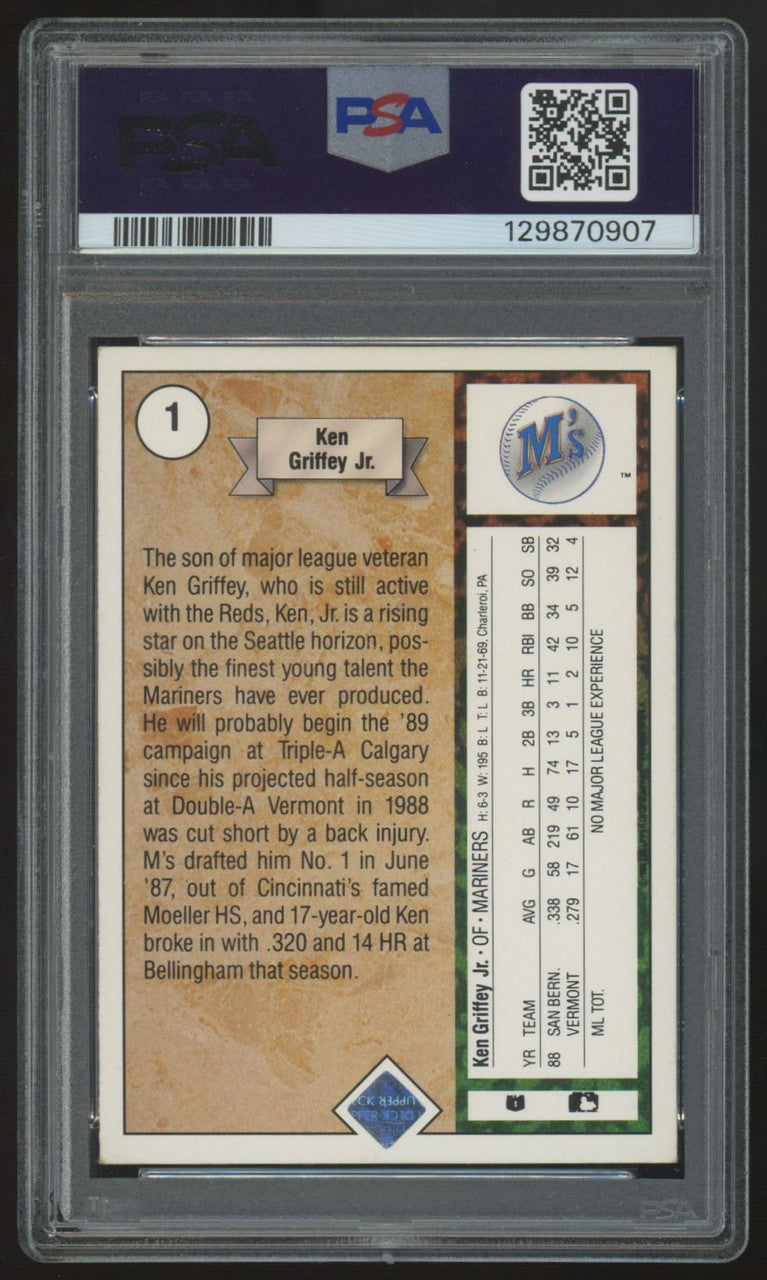1989 Upper Deck Ken Griffey Jr. RC Star Rookie #1 PSA 3.5