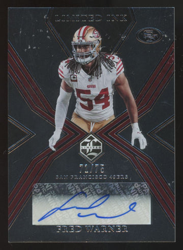 2022 Panini Limited Fred Warner Limited Ink Silver Spotlight Auto /75 #LI-FWA
