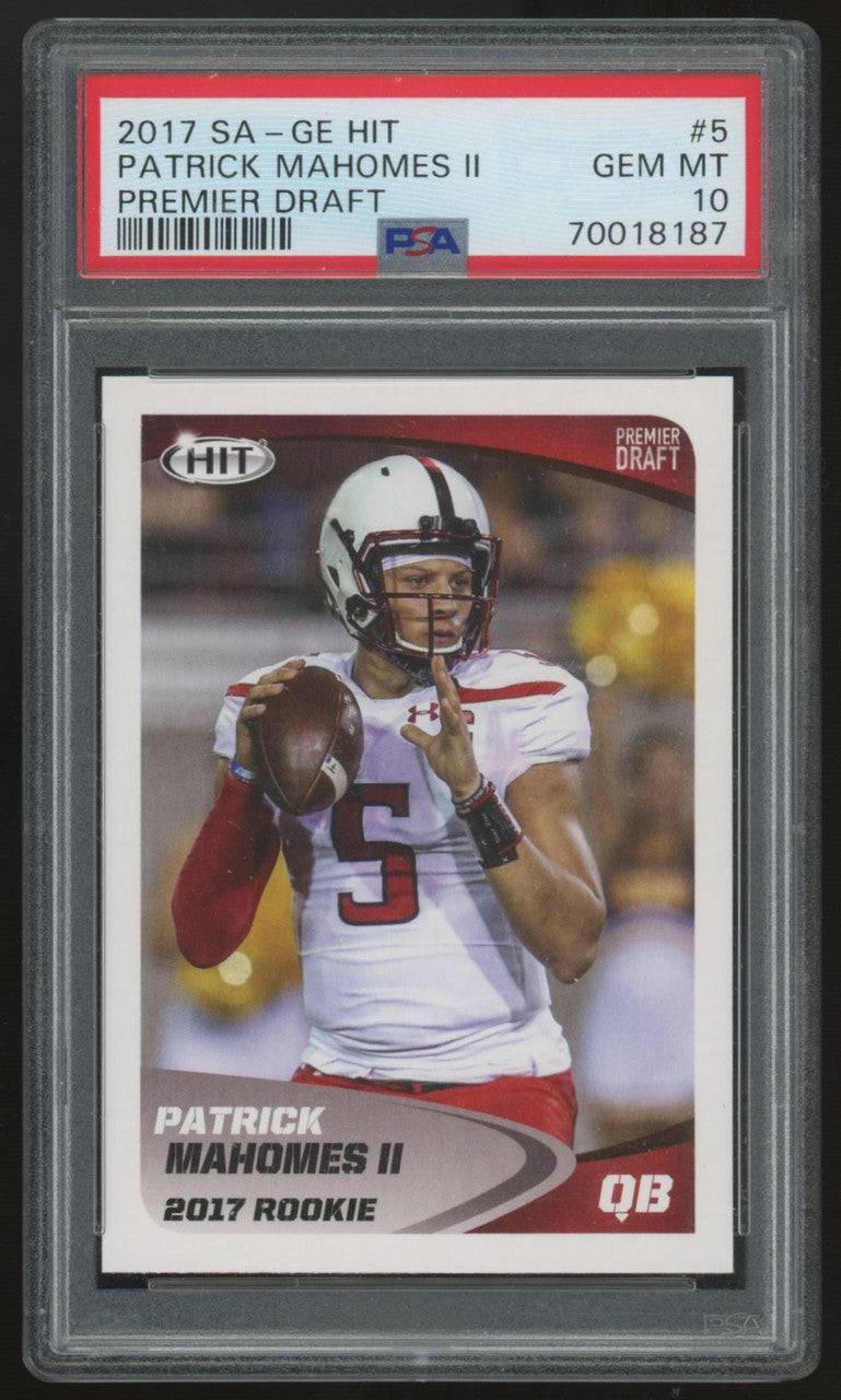 2017 Sage Hit Patrick Mahomes RC PSA 10