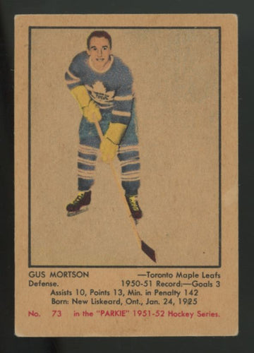 1951-52 Parkhurst Gus Mortson RC #73 EX