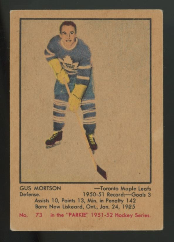 1951-52 Parkhurst Gus Mortson RC #73 EX