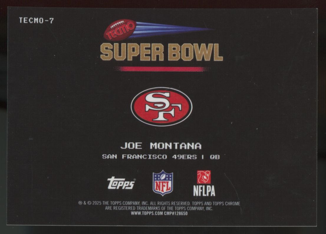2025 Topps Chrome Joe Montana Tecmo SSP #TECMO-7