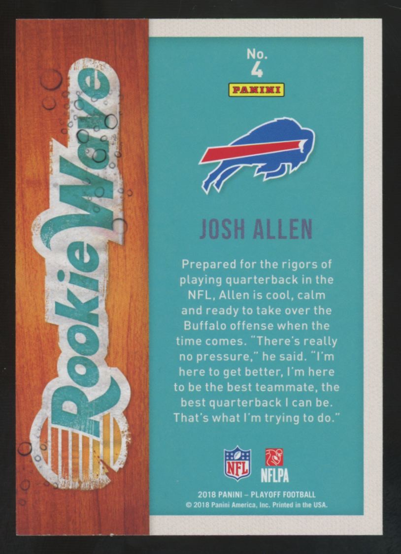 2018 Panini Playoff Josh Allen RC Rookie Wave #4