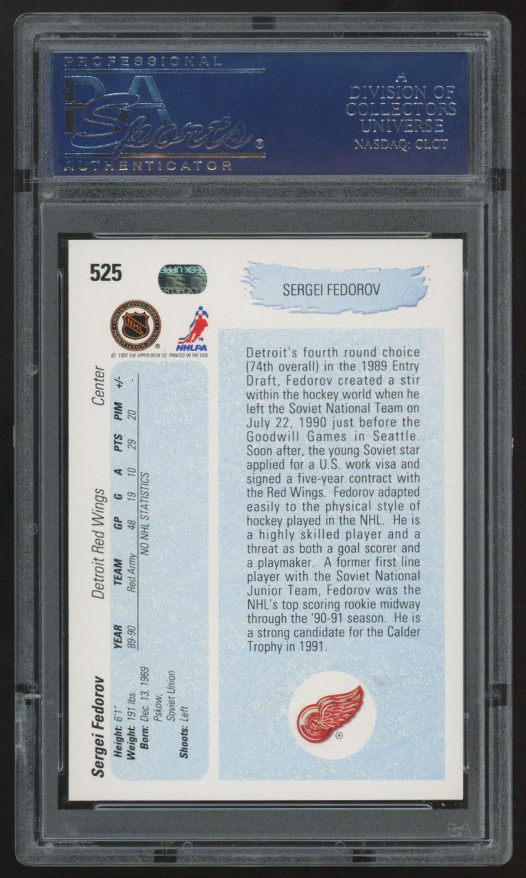 1990-91 Upper Deck Sergei Fedorov RC Young Guns #525 PSA 10