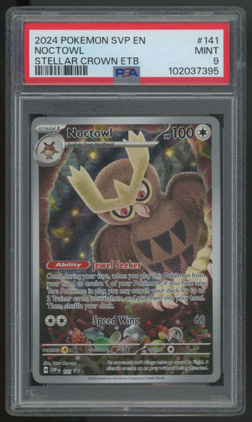 2024 Pokemon Noctowl Stellar Crown ETB Promo #141 PSA 9