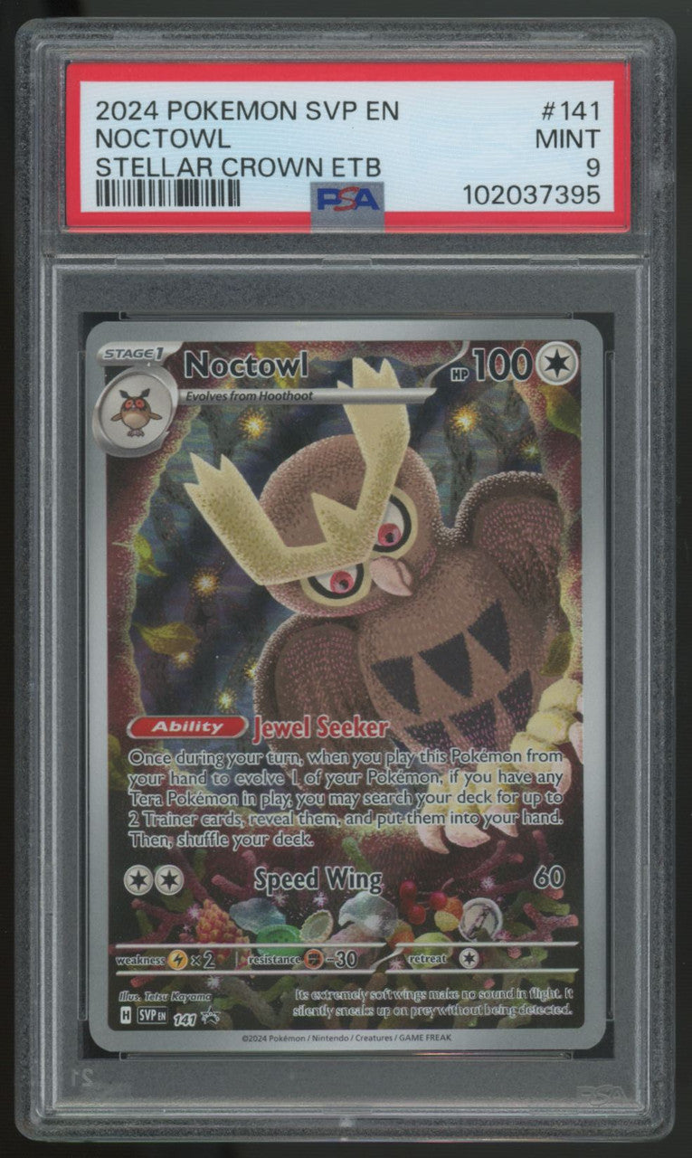 2024 Pokemon Noctowl Stellar Crown ETB Promo #141 PSA 9