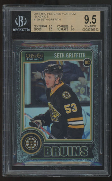 2014-15 O-Pee-Chee Platinum Seth Griffith RC Black Ice /25 #199 BGS 9.5