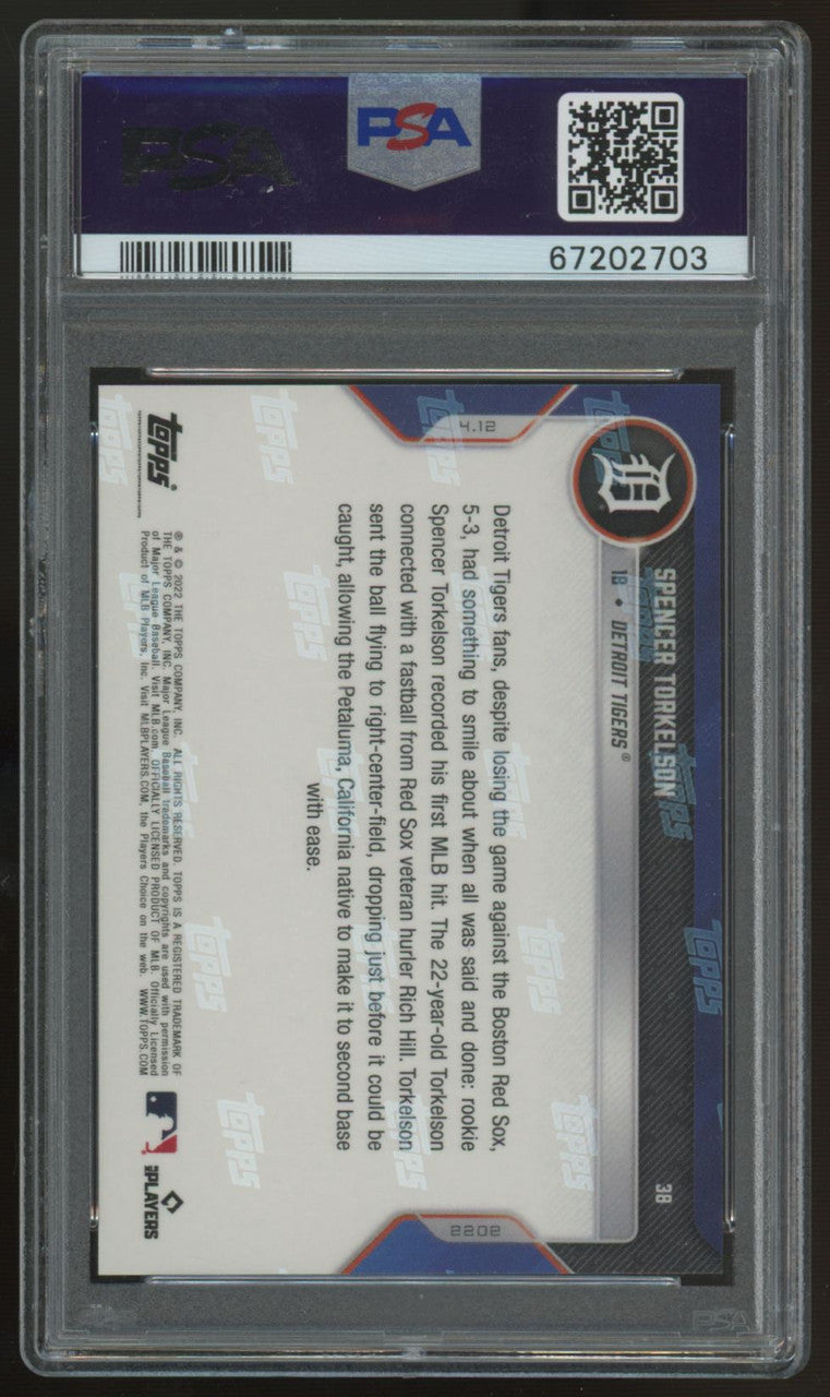 2022 Topps Now Spencer Torkelson RC 1st MLB Hit #38 PSA 10