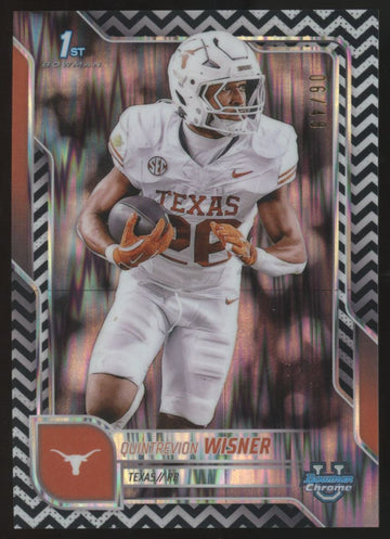 2025 Bowman Chrome U Quintrevion Wisner 1st Prospect Black & White Stealth /48
