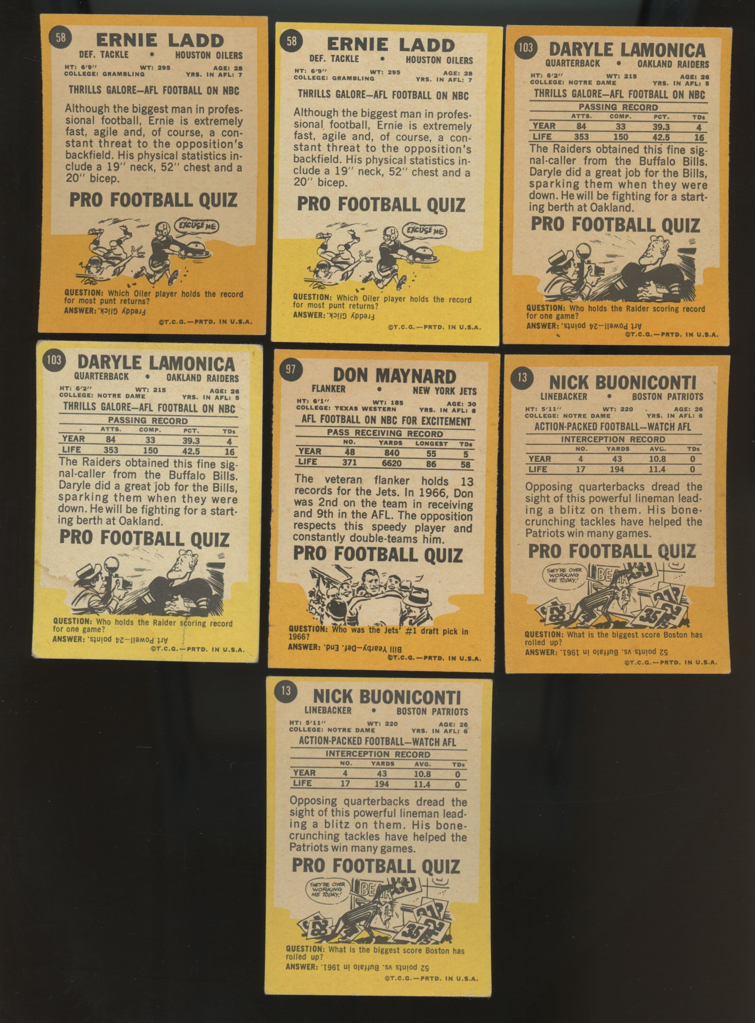 1967 Topps Football Complete Set (132) VG/EX-EX w/ Variations
