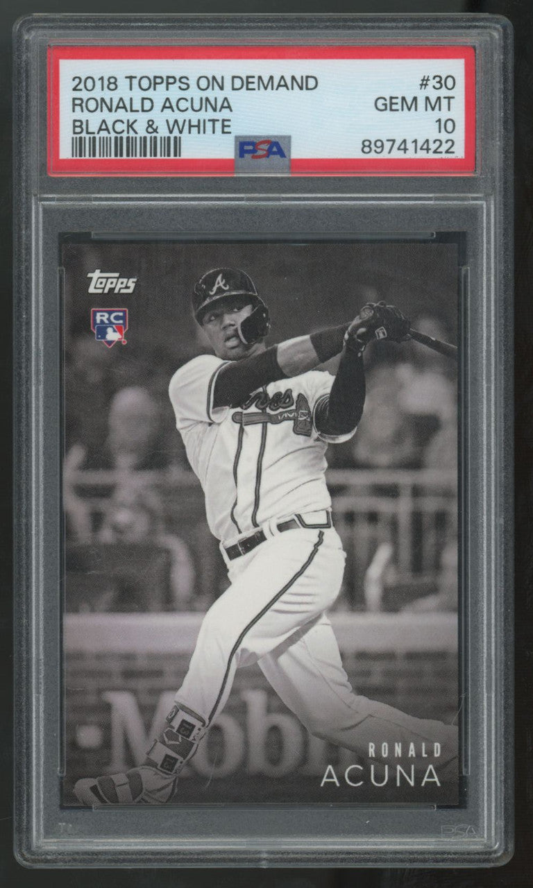 2018 Topps On Demand Ronald Acuna RC Black & White #30 PSA 10