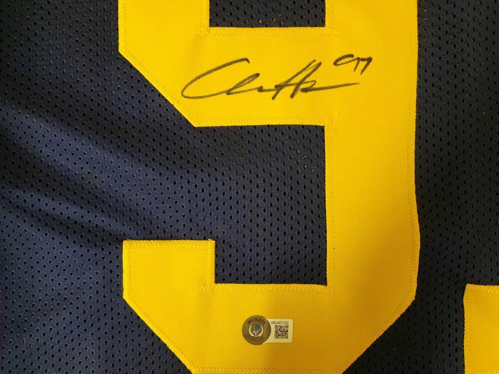 Aidan Hutchinson Signed Autographed Jersey XL Blue UM BAS