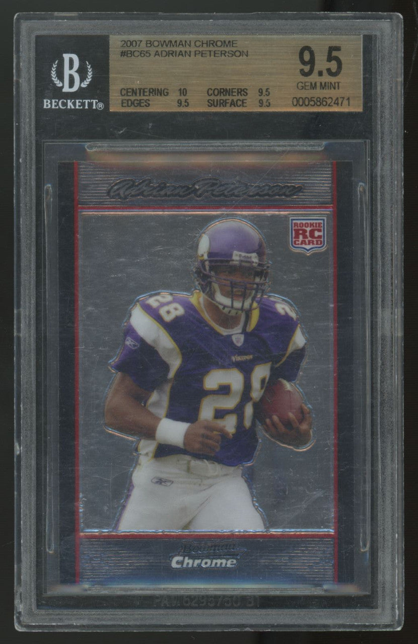 2007 Bowman Chrome Adrian Peterson RC #BC65 BGS 9.5