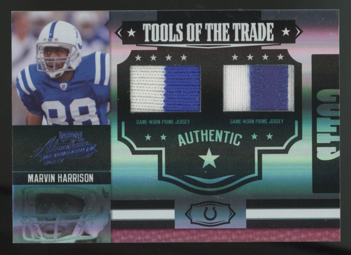 2007 Playoff Absolute Marvin Harrison Tools Of The Trade Dual Patch Prime /25