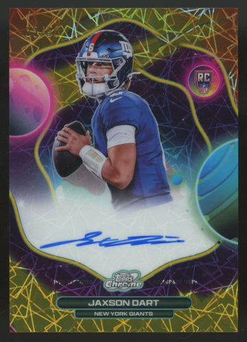 2025 Topps Chrome Cosmic Jaxson Dart RC Gold Interstellar Refractor Auto /50