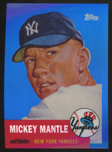 2008 Topps Mickey Mantle Reprint Blue Refractor #MMR-53 "B"