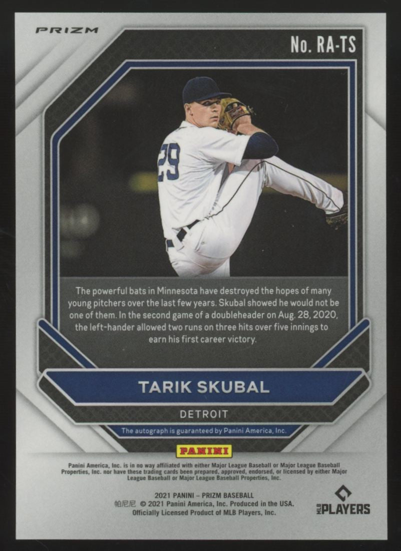 2021 Panini Prizm Tarik Skubal RC Silver Auto #RA-TS